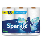 Sparkle Pick-A-Size Perforated Kitchen Triple Roll Towels with Thirst Pockets, 2-Ply, 11 x 6, White, 165 Sheets/Roll, 6 Rolls/Pack