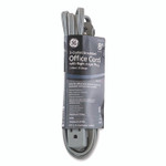 GE Power Strip, 3 Outlets, 8 ft Cord, Gray