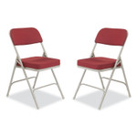 NPS 3200 Series Premium Fabric Dual-Hinge Folding Chair, Supports Up to 300 lb, Burgundy Seat, Burgundy Back, Gray Base, 2/Carton NPS 3200 Series Premium Fabric Dual-Hinge Folding Chair, Supports Up to 300 lb, Burgundy Seat, Burgundy Back, Gray Base, 2/Carton