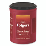 Folgers Classic Roast Ground Coffee, 40.3 oz Canister, 6/Carton