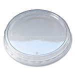 Fabri-Kal Recycleware Round Deli Container Lids, Flat Outer Fit, Clear, Plastic, 500/Carton