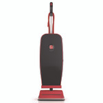Hoover Commercial Task Vac Soft Bag Lightweight Upright, 12" Cleaning Path, Black/Red