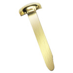 Officemate Roundhead Fastener, 1" Shank, 3/8" Head, Brass Pltd, 100/BX (OIC99814) View Product Image