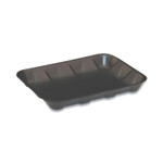 Pactiv Evergreen Supermarket Tray, #4D, 9.58 x 7.08 x 1.25, Black, Foam, 400/Carton