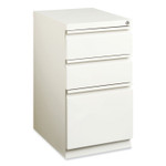 Hirsh Industries Full-Width Pull 20 Deep Mobile Pedestal File, 3-Drawer: Box/Box/File, Letter, White, 15 x 19.88 x 27.75