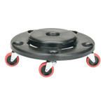 AbilityOne 7240016811787, SKILCRAFT Trash Can Dolly, 350 lb Capacity, 17.75" Diameter x 6"h, Black/Red
