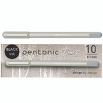TOPS PENTONIC Gel Pen, Stick, Fine 0.7 mm, Black Ink, Pale Gray Barrel, 10/Pack