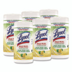 LYSOL Brand Disinfecting Wipes II Fresh Citrus, 1-Ply, 7 x 7.25, White, 70 Wipes/Canister, 6 Canisters/Carton