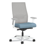 HON Ignition 2.0 4-Way Stretch Mid-Back Mesh Task Chair, White Lumbar Support, Carolina Seat, Fog Back, White Base