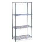 Safco Industrial Wire Shelving, Four-Shelf, 36w x 24d x 72h, Metallic Gray