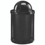 Global Industrial Outdoor Diamond Industrial Steel Trash Can, 36 gal, Black