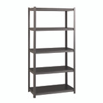 Alera Steel Shelving Unit with Laminate Shelves, Five-Shelf, 36w x 18d x 72h, Steel, Black/Gun Metal Gray