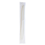 Boardwalk Heavyweight Wrapped Polystyrene Cutlery, Knife, Plastic, White, 1,000/Carton Boardwalk Heavyweight Wrapped Polystyrene Cutlery, Knife, Plastic, White, 1,000/Carton
