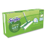 Swiffer Sweeper Mop, 10 x 4.8 White Cloth Head, 46" Silver/Green Aluminum/Plastic Handle