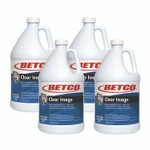 Betco Clear Image Glass and Surface Cleaner, Rain Fresh Scent, 1 gal Bottle, 4/Carton