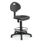 NPS 6700 Series Adjustable Height Polyurethane Task Stool, Supports Up to 300 lb, 22" to 32" Seat Height, Black