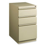 Hirsh Industries Full-Width Pull 20 Deep Mobile Pedestal File, 3-Drawer: Box/Box/File, Letter, Putty, 15 x 19.88 x 27.75