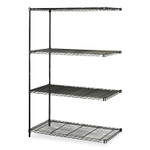 Safco Industrial Add-On Unit, Four-Shelf, 48w x 24d x 72h, Steel, Black