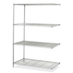 Safco Industrial Add-On Unit, Four-Shelf, 48w x 24d x 72h, Steel, Metallic Gray