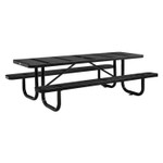 Global Industrial Perforated Steel Picnic Table, Rectangular, 72 x 62 x 29.5, Black Top, Black Base/Legs