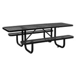 Global Industrial ADA Compliant Expanded Steel Picnic Table, Rectangular, 96 x 60 x 29.5, Black Top and Base
