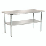Global Industrial Work Table with Undershelf, Rectangular, 60 x 30 x 35, Silver Top, Silver Base/Legs