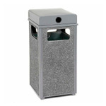 Global Industrial Stone Panel All Weather Trash Receptacle Urn, 12 gal, Steel, Gray