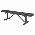 Global Industrial Expanded Steel Flat Bench, 72" x 14.5" x 18", Black Seat, Black Base