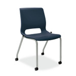 HON Motivate Four-Leg Stacking Chair, Up to 300 lbs, 18" Seat Height, Regatta Seat and Back, Platinum Base, 2/Carton