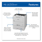Brother HL-L6210DWT Business Monochrome Laser Printer with Dual Paper Trays