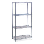 Safco Industrial Wire Shelving, Four-Shelf, 48w x 18d x 72h, Metallic Gray