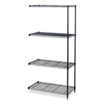 Safco Industrial Add-On Unit, Four-Shelf, 36w x 18d x 72h, Steel, Black