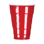 Hefty Easy Grip Disposable Plastic Party Cups, 18 oz, Red, 50/Pack, 8 Packs/Carton