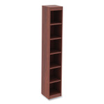 Alera Valencia Series Narrow Profile Bookcase, Six-Shelf, 11.81w x 11.81d x 71.73h, Medium Cherry