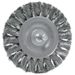 Weiler Standard Twist Knot Wire Wheel  3 In D X 3/8 In W  .014 In Steel Wire  1/4 Stem (804-17684)