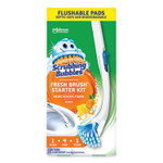 Scrubbing Bubbles Fresh Brush Toilet Cleaning System Starter Kit, 19" Wand, 4 Pads, Stand