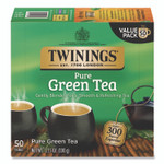 TWININGS Tea Bags, Green, 3.53 oz, 50/Box
