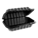 Pactiv Evergreen EarthChoice SmartLock Microwavable MFPP Hinged Lid Container, 9 x 6 x 3.25, Black, Plastic, 270/Carton