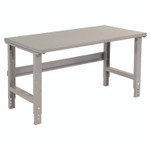 Global Industrial Standard Duty Steel Top Adjustable Height Workbench, 2,000 lbs, 72 x 30 x 30.88 to 36.88, Gray