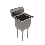 BK Resources Stainless Steel Sink and Faucet Bundle, Sink/Faucet/Faucet Mounting Kit/Drain, 15" L x 15" W x 14" D