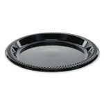 Pactiv Evergreen Meadoware Impact Plastic Dinnerware, Plate, 8.9" dia, Black, 400/Carton
