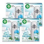 Air Wick Freshmatic Life Scents Starter Kit, 5.89 oz Fresh Waters Refill/AA Battery, 4 Kits/Carton