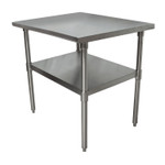 BK Resources Stainless Steel Flat Top Work Tables, 24w x 24d x 36h, Silver, 2/Pallet