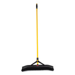 Rubbermaid Commercial Maximizer Push-to-Center Broom, 24", Polypropylene Bristles, Yellow/Black