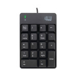 Adesso Spill-Resistant 18-Key Numeric Keypad, Black