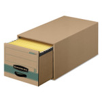 Bankers Box STOR/DRAWER STEEL PLUS Extra Space-Savings Storage Drawers, Letter Files, 14" x 25.5" x 11.5", Kraft/Green, 6/Carton (FEL1231101) View Product Image