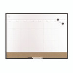 TRU RED Magnetic Steel Dry Erase Combo Board, Monthly Planning/Scheduling, 23" x 17", White/Natural Surface, Black Aluminum Frame TRU RED Magnetic Steel Dry Erase Combo Board, Monthly Planning/Scheduling, 23" x 17", White/Natural Surface, Black Aluminum Frame