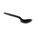 Pactiv Evergreen Meadoware Cutlery, Soup Spoon, Medium Heavy Weight, Black, 1,000/Carton (PCTYMWSSE) View Product Image