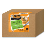 BIC Round Stic Xtra Life Ballpoint Pen, Stick, Medium 1 mm, Black Ink, Translucent Black Barrel, 144/Pack BIC Round Stic Xtra Life Ballpoint Pen, Stick, Medium 1 mm, Black Ink, Translucent Black Barrel, 144/Pack