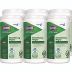 CloroxPro EcoClean Disinfecting Wipes, 1-Ply, 8 x 7, Unscented, White, 75 Count, 6/Carton